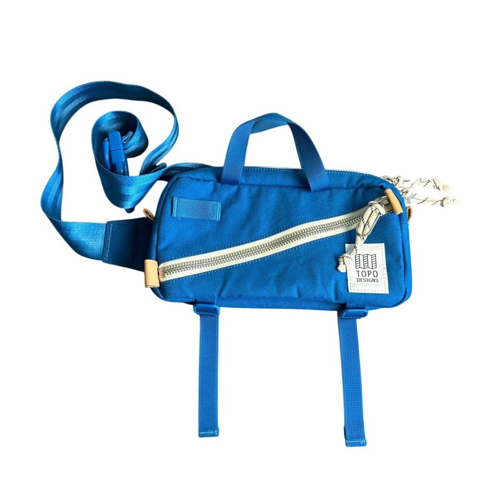 Topo Designs Mini Quick Pack Canvas Crossbody Bag in Bright Blue